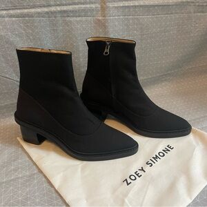 NEW Zoey Simone Black Stretch Ankle Boots